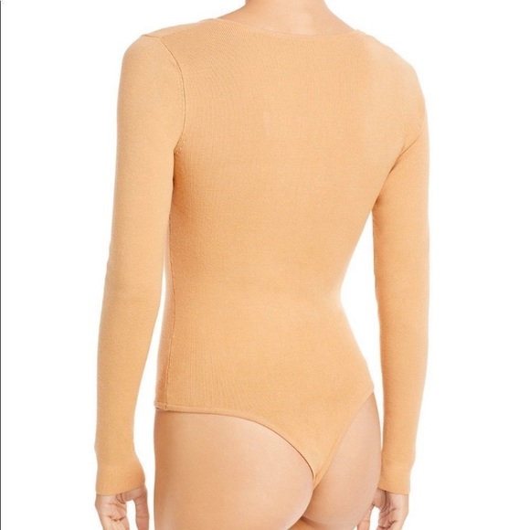 AQUA X SCOUT IN THE CITY Sweetheart Neck Bodysuit in Camel - Picture 2 of 3